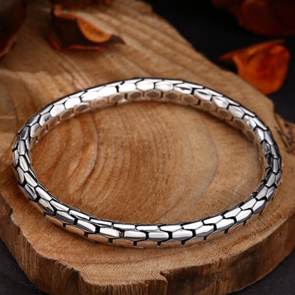 Sterling Silver Snake Chain Bracelet for Men - Image 3