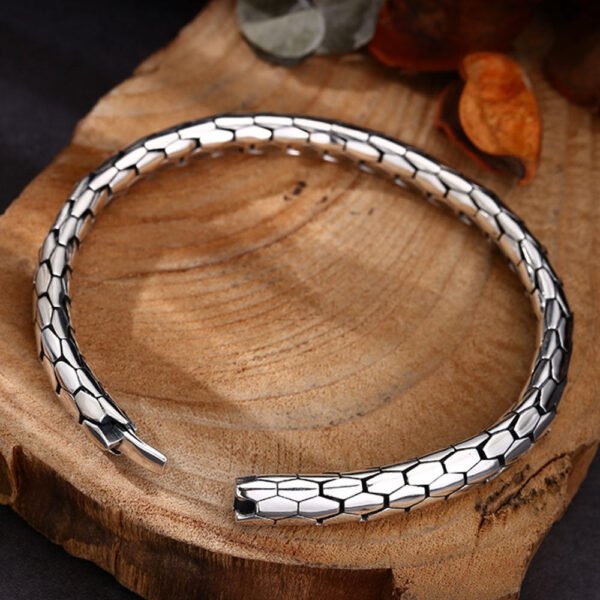 Sterling Silver Snake Chain Bracelet for Men - Image 4