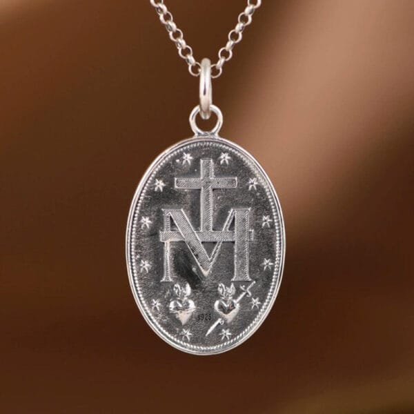 Sterling Silver Virgin Mary Tag Necklace - Image 2