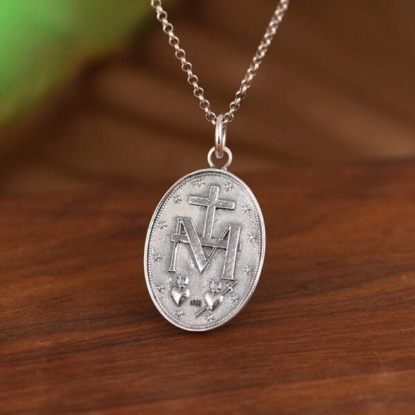 Sterling Silver Virgin Mary Tag Necklace - Image 5
