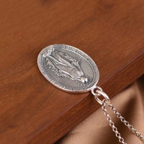 Sterling Silver Virgin Mary Tag Necklace - Image 6