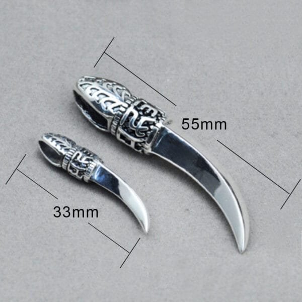 Men's Sterling Silver Wolf Tooth Pendant Necklace - Image 5