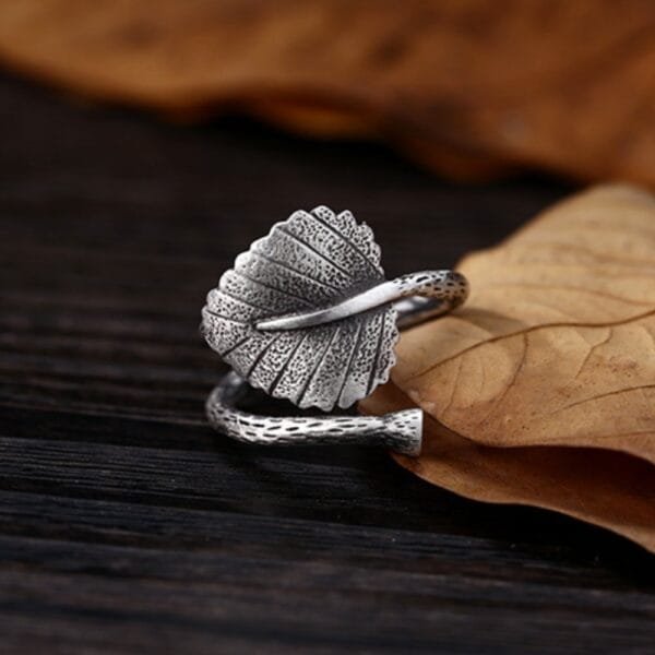 Women's Fine Silver Leaf Wrap Ring