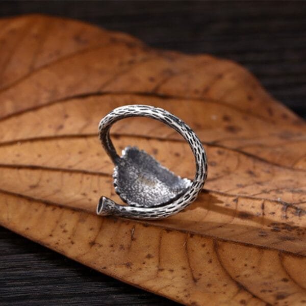 Women's Fine Silver Leaf Wrap Ring - Image 5