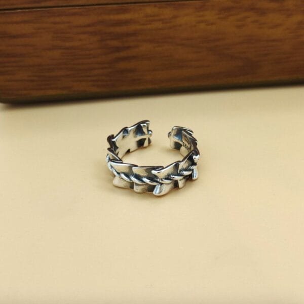Women's Sterling Silver Ribbon Wrap Ring - Image 4